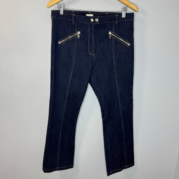 Cinq à Sept  Rita Crop Denim Jean High Rise Stretch Dark Wash Sz 10 - Picture 2 of 10